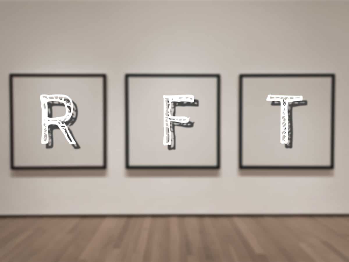 Three framed pictures with the word rft on them, introducing Relational Frame Theory.