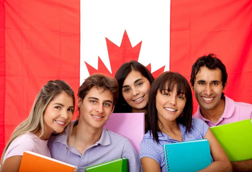 A group of Canadian students posing.