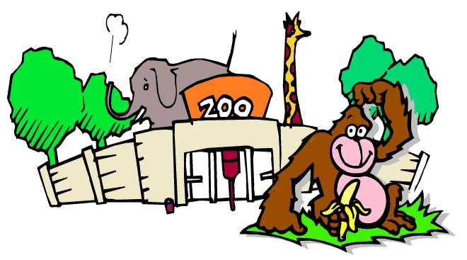 Zoo clipart showcasing a gorilla at the zoo.