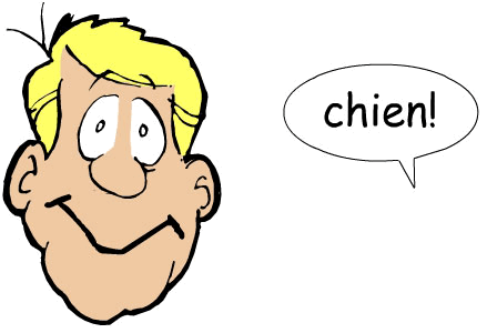 A cartoon man with a speech bubble that says "cheen.