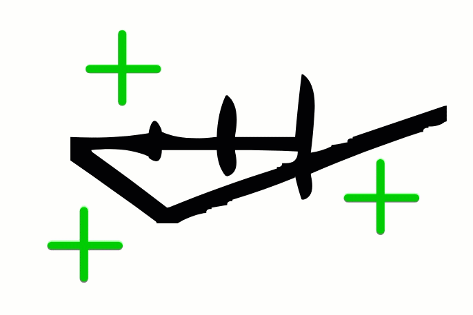 A green arrow with two additional arrows reinforcing its function.