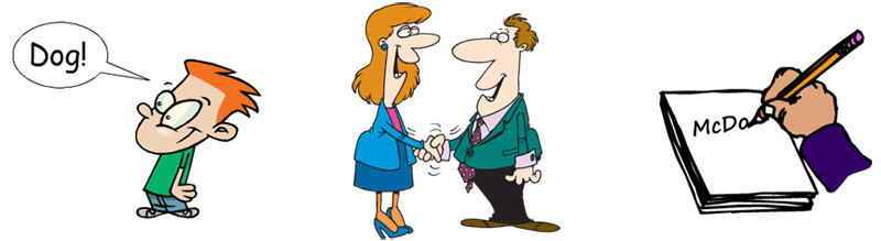 Keywords used: cartoon, man and woman Description (modified): A cartoon of a man and a woman signing a document.