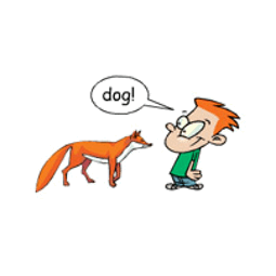 A metaphorical cartoon of a boy conversing with a fox.