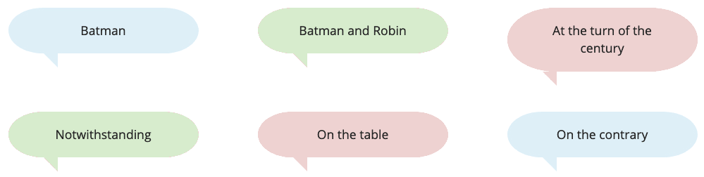 Different types of speech bubbles with different words.