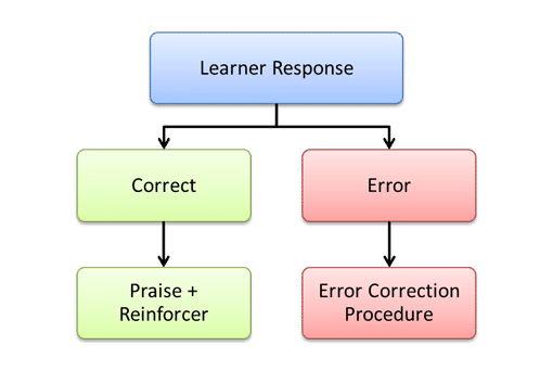 An example of a learner response diagram illustrating error correction.